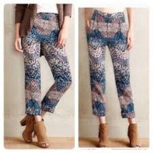 Anthro Elevenses Lanikai print cropped pants